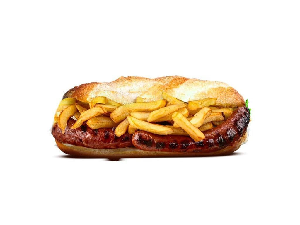 Baguette Merguez Frites / Merguez Fries Sandwich