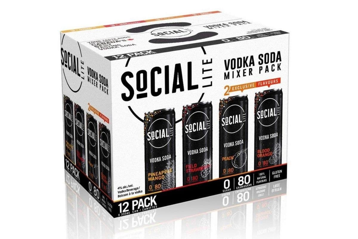 Social Lite vodka Mix 12 can (12 x 355 ml cans)
