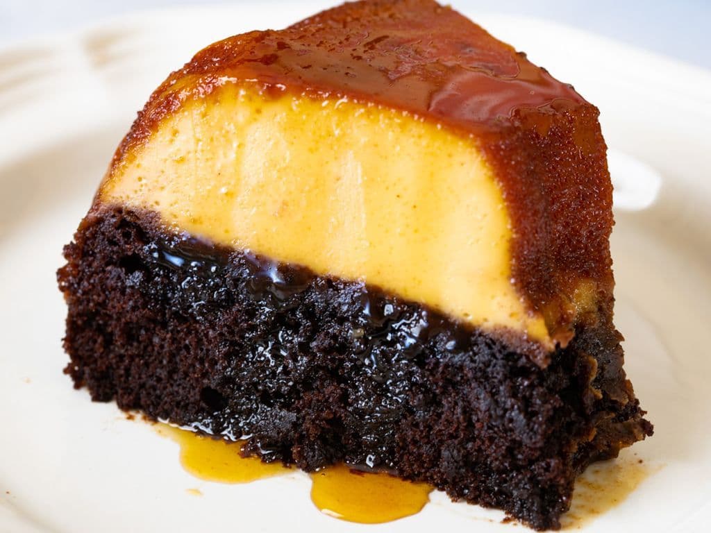Chocoflan Cake Slice