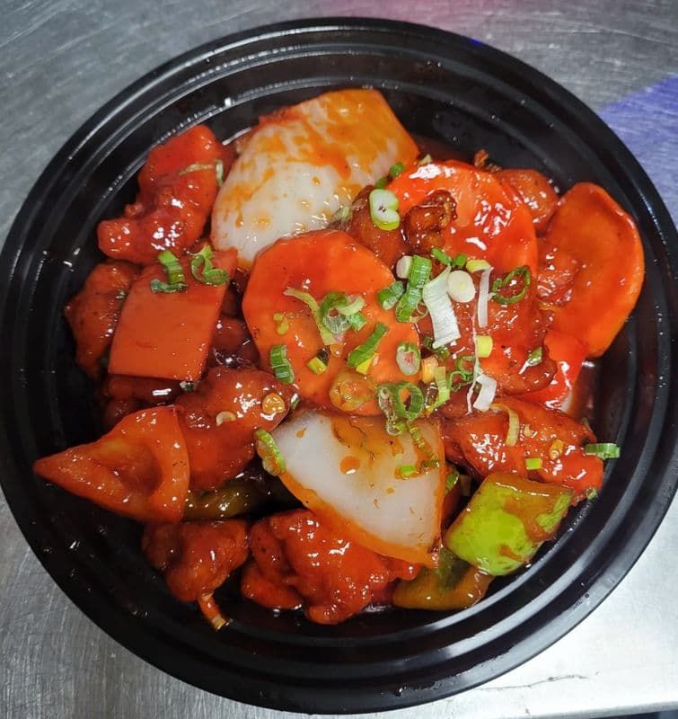 Sweet-and-Sour Chicken with Steamed Rice