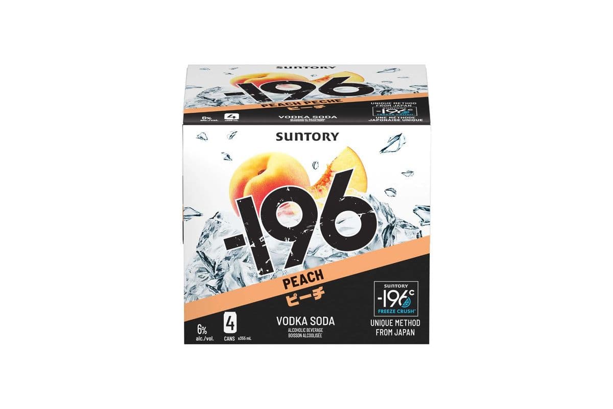 Suntory -196 Peach Vodka Soda (4 Cans) (1 x 4x355ML)
