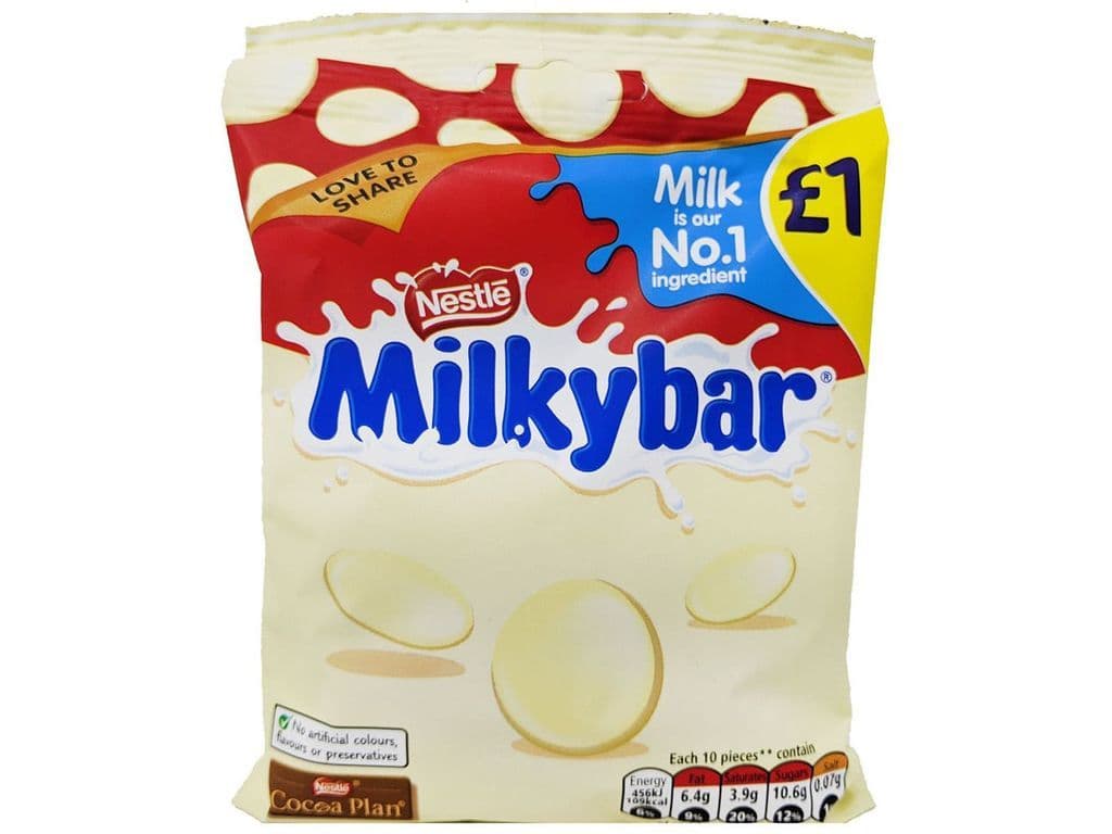 Nestle Milkybar Buttons UK 85g Creamy Smooth White Chocolate