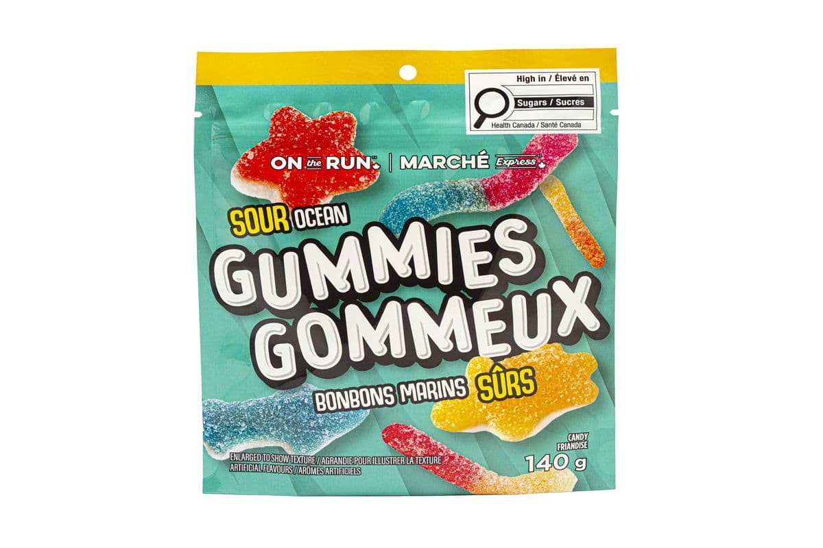 Marché Express Gommeux Bonbons marins sûrs (140g) 77786 / On The Run Sour Ocean Gummies (140g) 77786