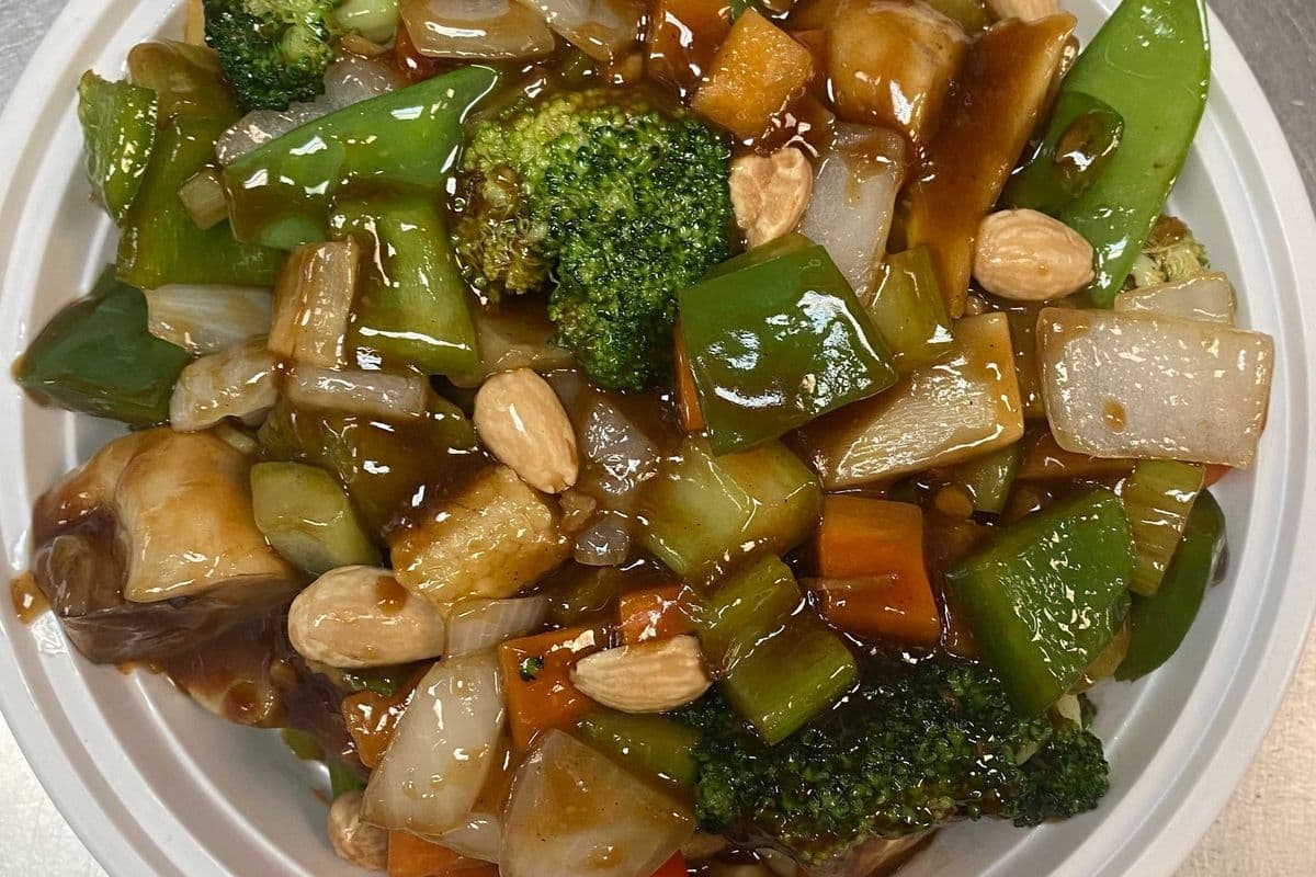 Diced Vegetables and Almonds