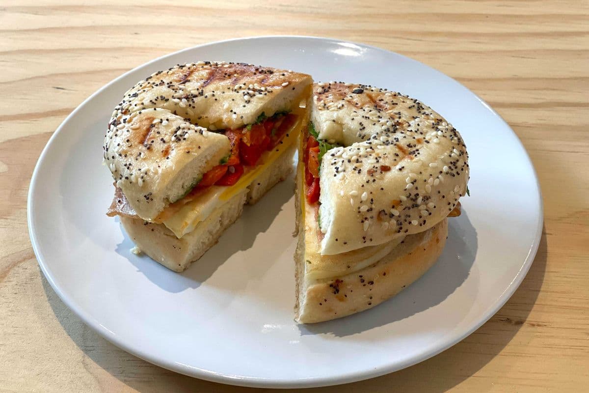 Bacon Arugula Bagel