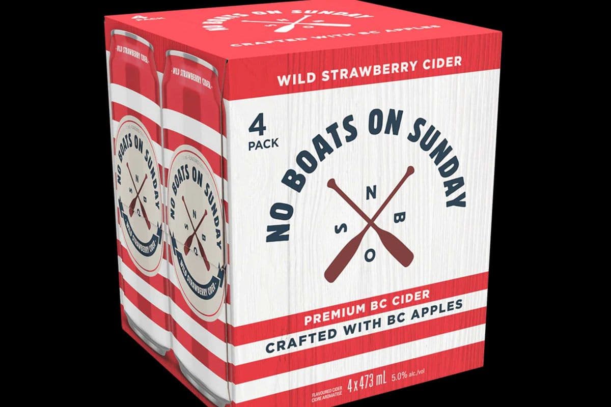 No Boats on Sunday Wild Strawberry Cider (4 x 355 ml)