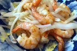 (GF) Pan Fried Prawns with Onion