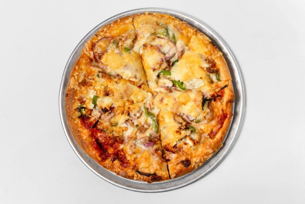 15. Medium Feta, Jalapeno, Italian Sausage, and Onion Pizza