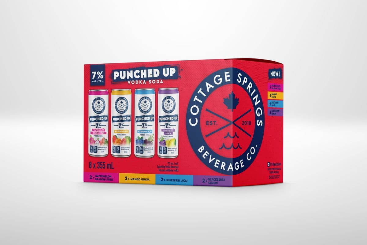 Cottage Springs Punched Up Vodka Soda Mix (8 x 355 ml)