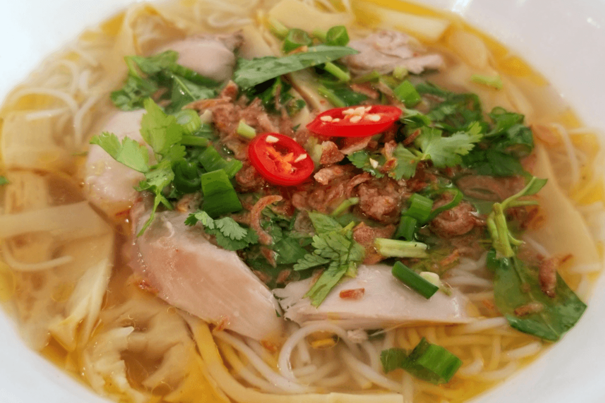 44. Free-Range Chicken, Bamboo Shoot with Vermicelli in Soup - Bún Măng Gà
