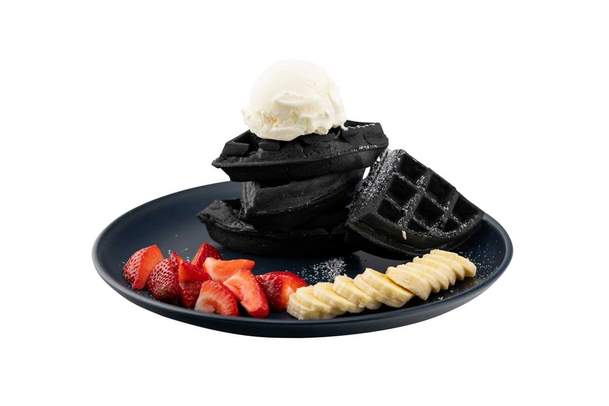 Strawberry Banana Charcoal Belgian Waffle