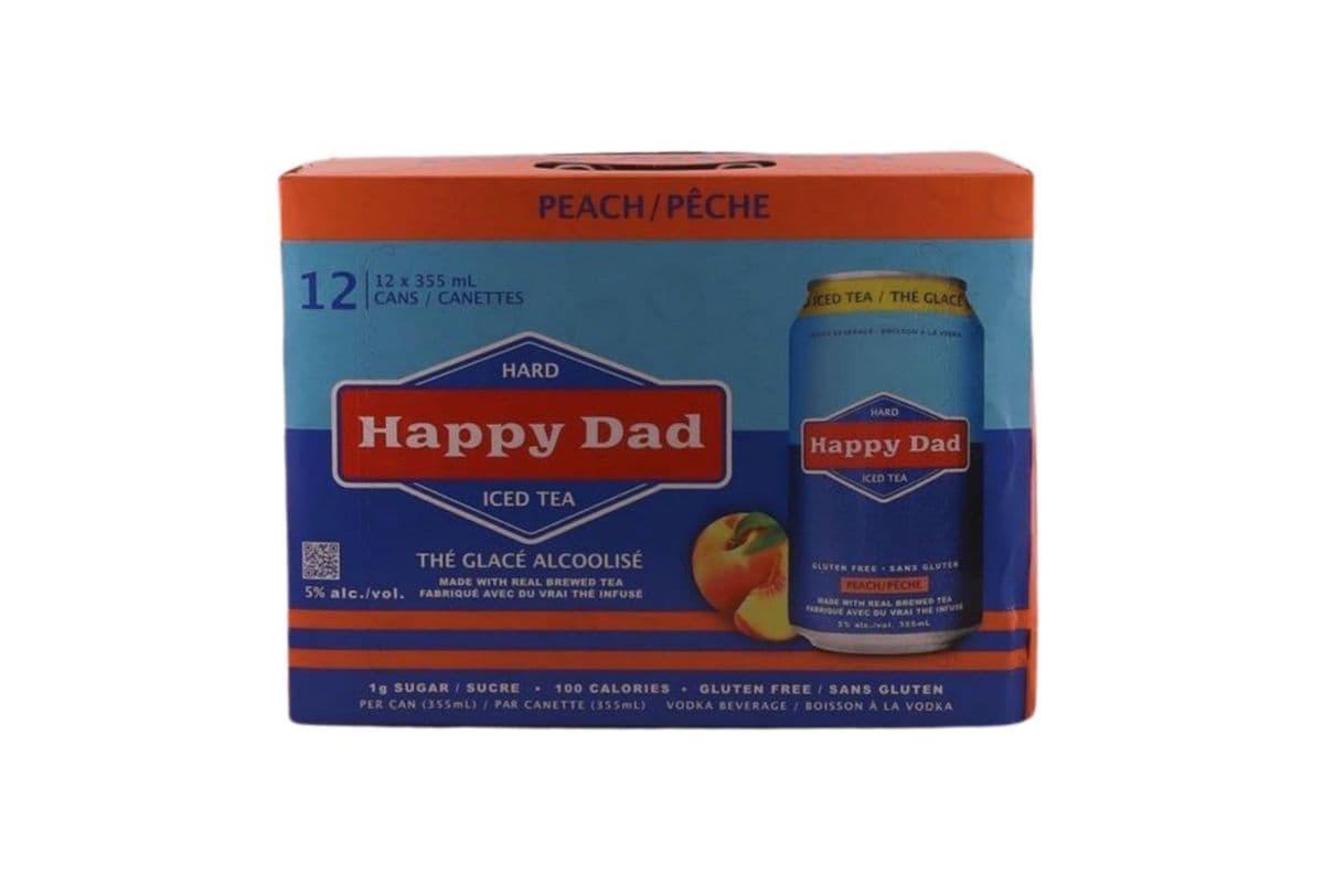 Happy Dad Iced Tea Peach (12 x 355mL Cans)