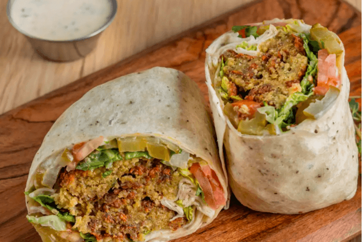 Falafel on Saj Bread Wrap