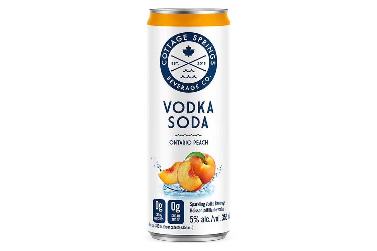 Cottage Springs Ontario Peach Vodka Soda 355ml (1 x 355ml)