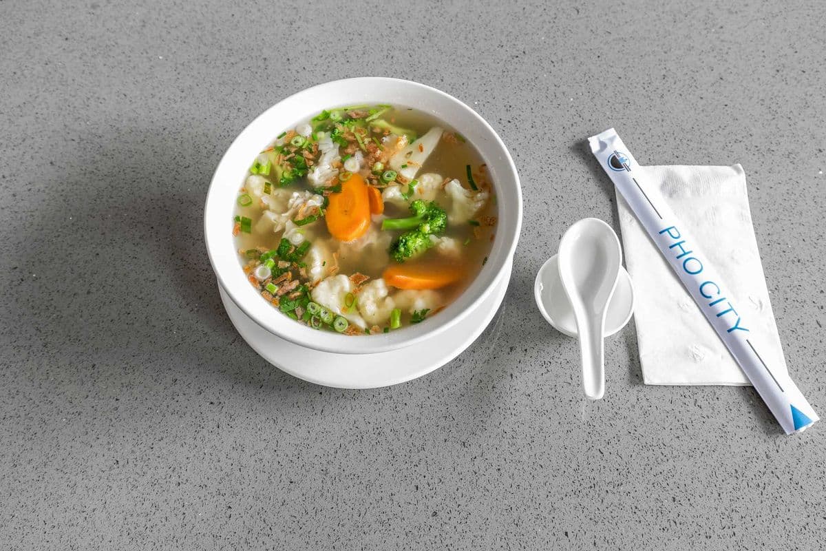 W52. Pork Wonton and Vegetables with Noodle Soup