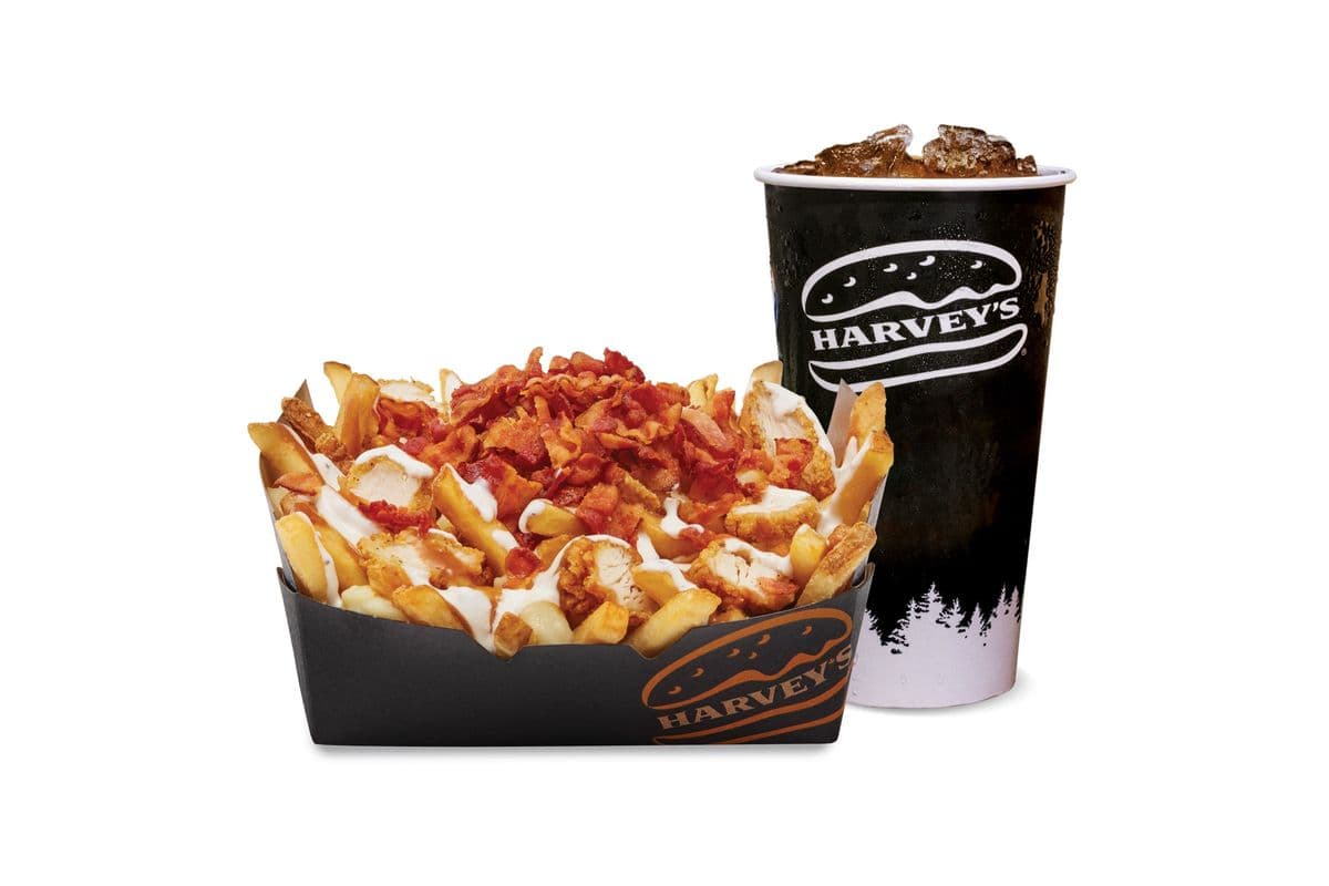 Trio Poutine poulet bacon Ranch grand format / Large Chicken Bacon Ranch Poutine Combo