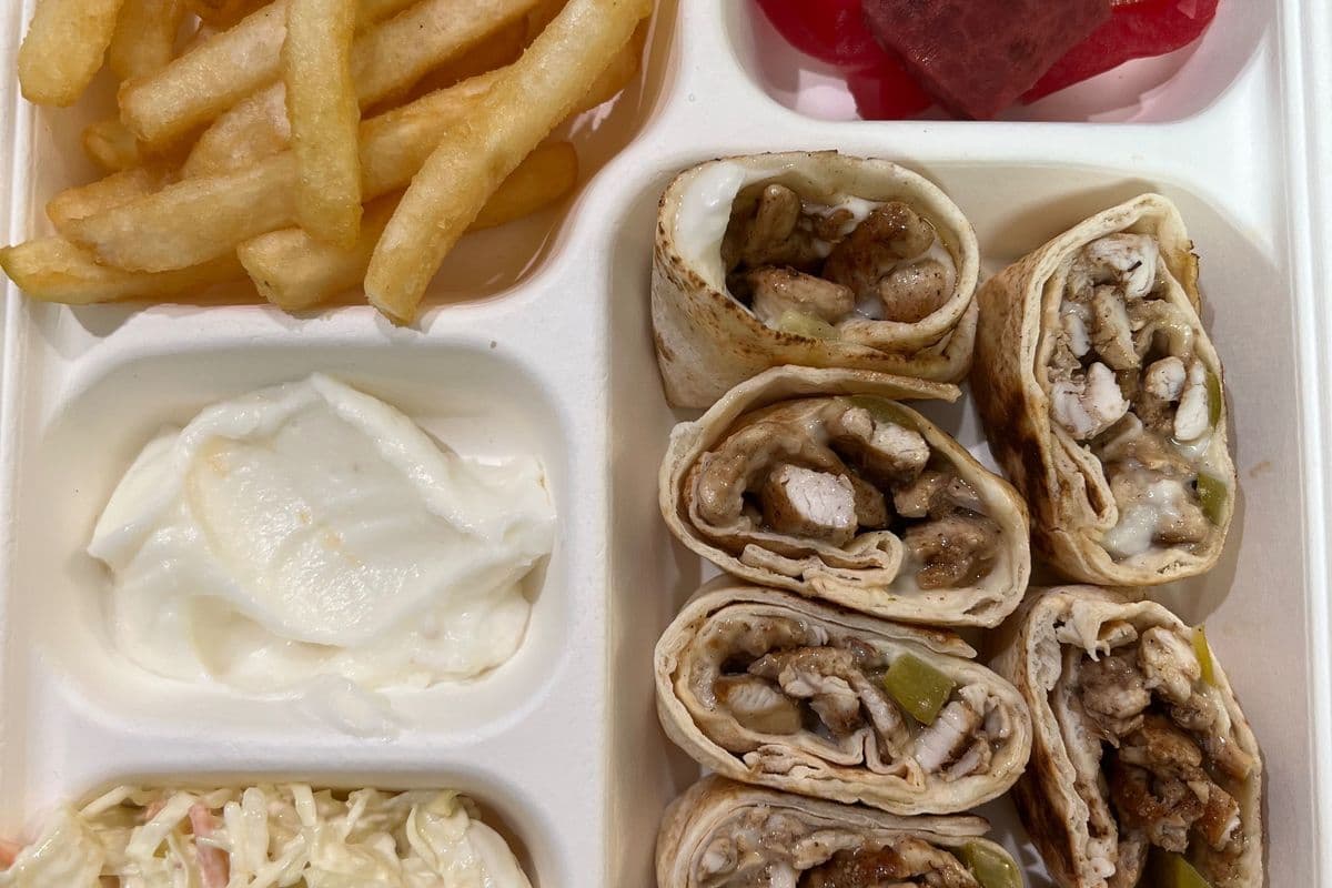 Arabic beef shawarma platter
