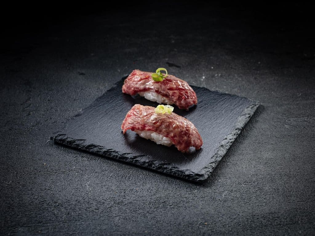 Aburi Prime Beef Short Rib Nigiri.