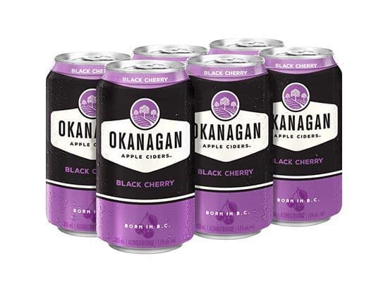 Okanagon Black Cherry 6Pack, 355mL ciders (5.0% ABV)