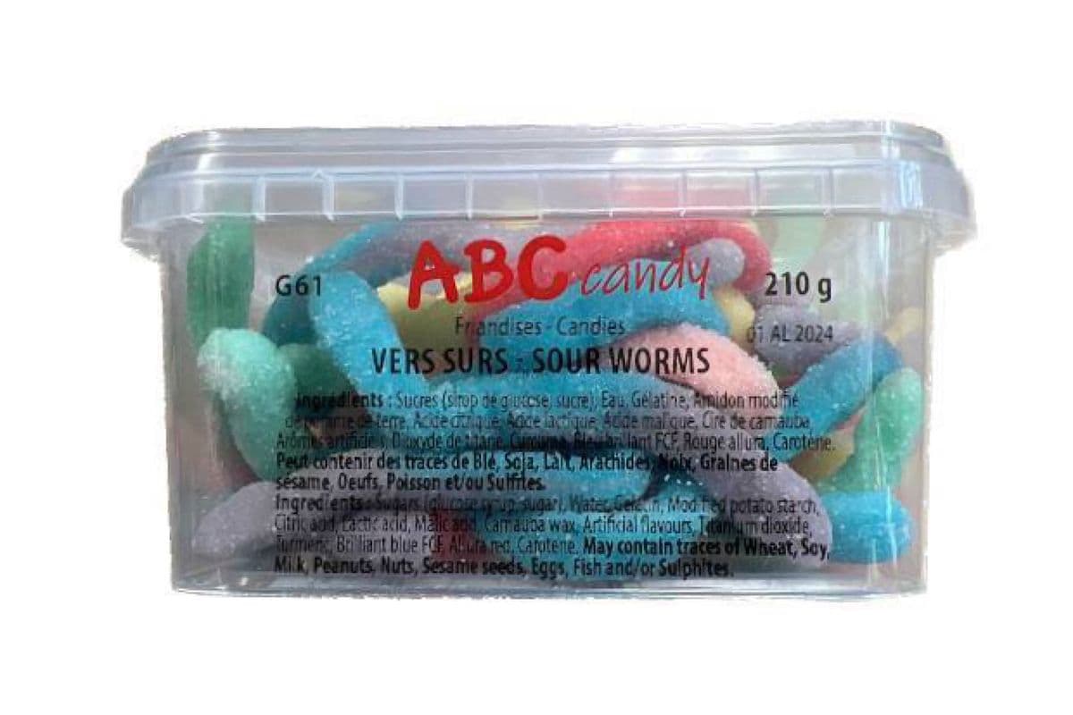 ABC Candy - Contenant - Vers Surs / Container - Sour Worms