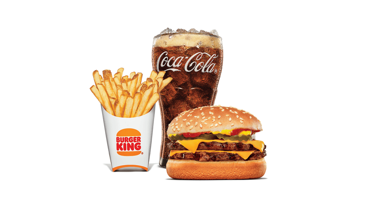 Trio Hamburger double au fromage format moyen