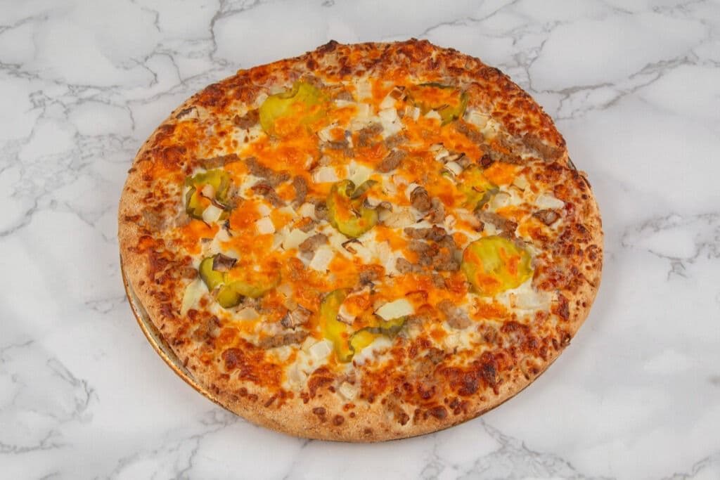 Pickle Cheeseburger Pizza