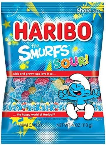 Haribo Friandise Smurfs Surs 113g/ Haribo Candy The Smurfs Sour 113g