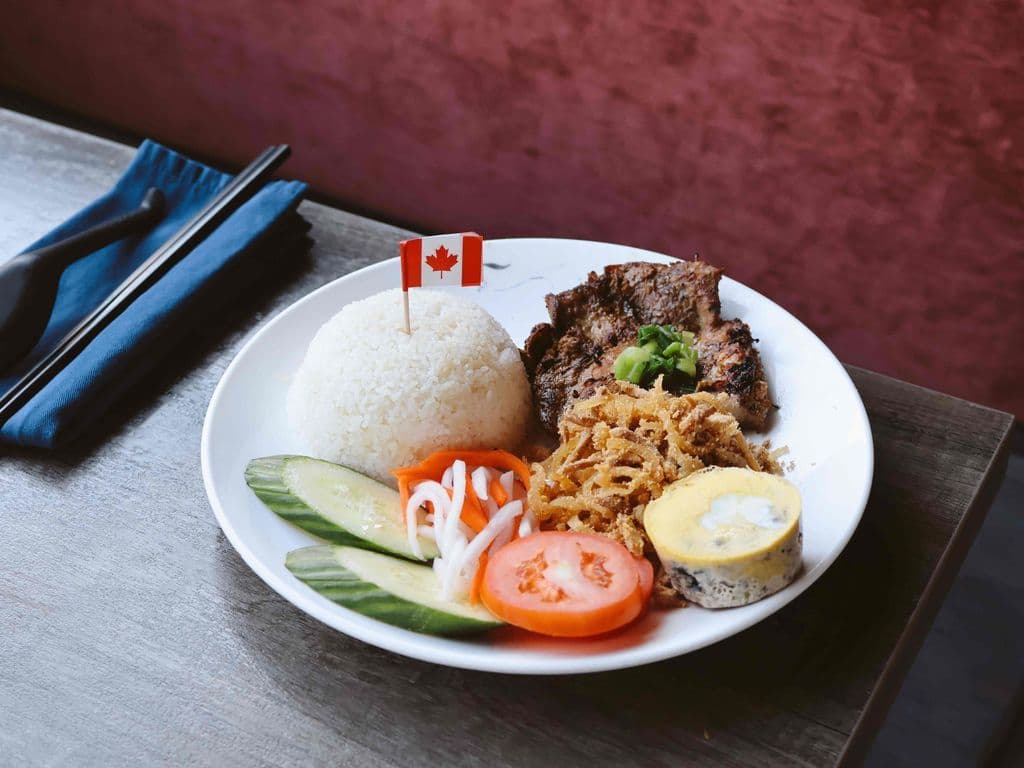 C07 - Rice with Grilled Pork, Egg Meat Loaf (Cơm Tấm Thịt Nướng, Chả Trứng Hấp)