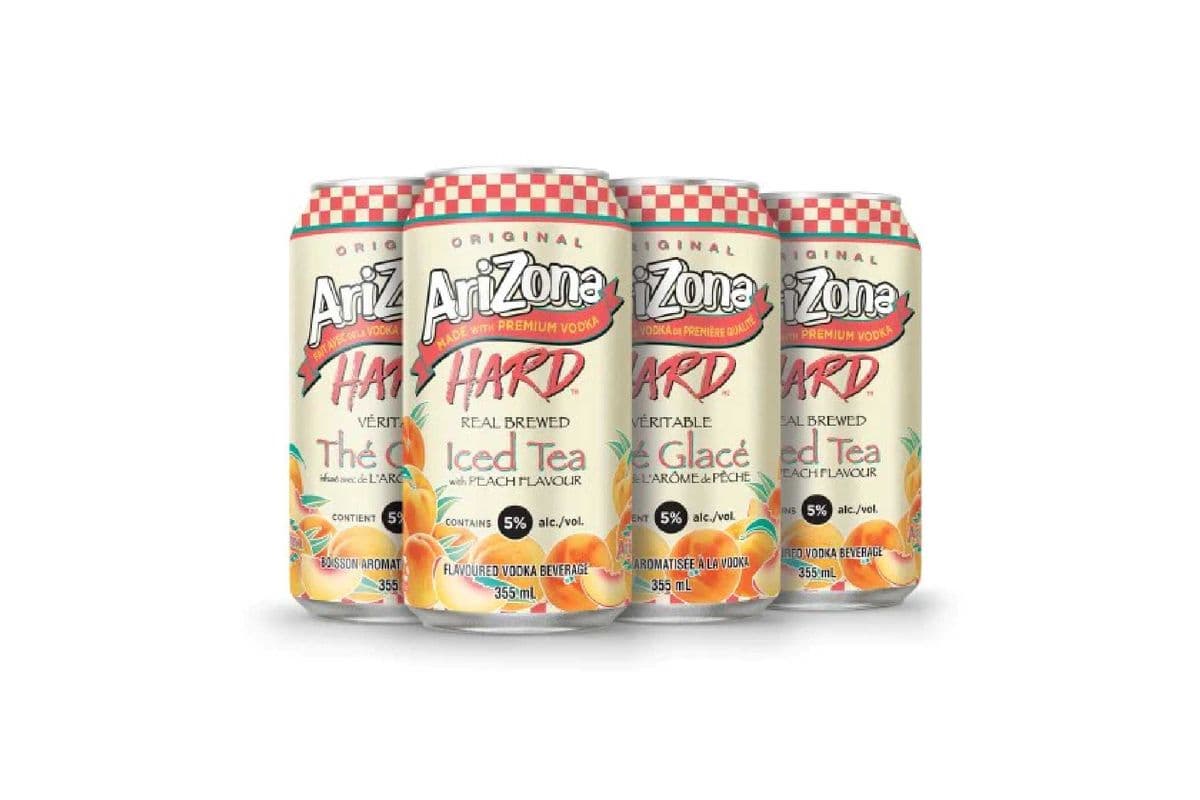 Arizona Hard Peach Iced Tea (6 Pack Cans) (6 x 355 ml Cans)