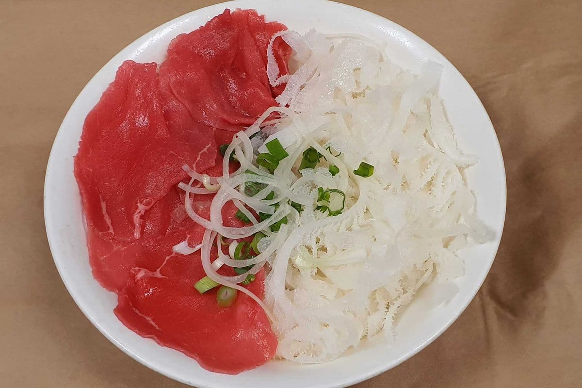 20. Noodle Soup with Rare Steak and Beef Tripe- Pho Tai, Sach