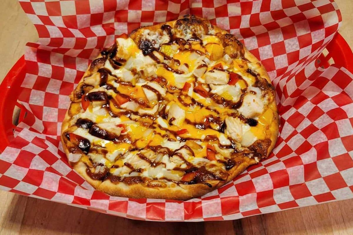 BBQ Cheddar and Chicken Personal Pizza