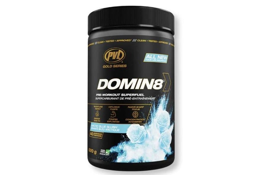 PVL Domin8 Arctic Blue Slush Pre-Workout Powder (520 g)