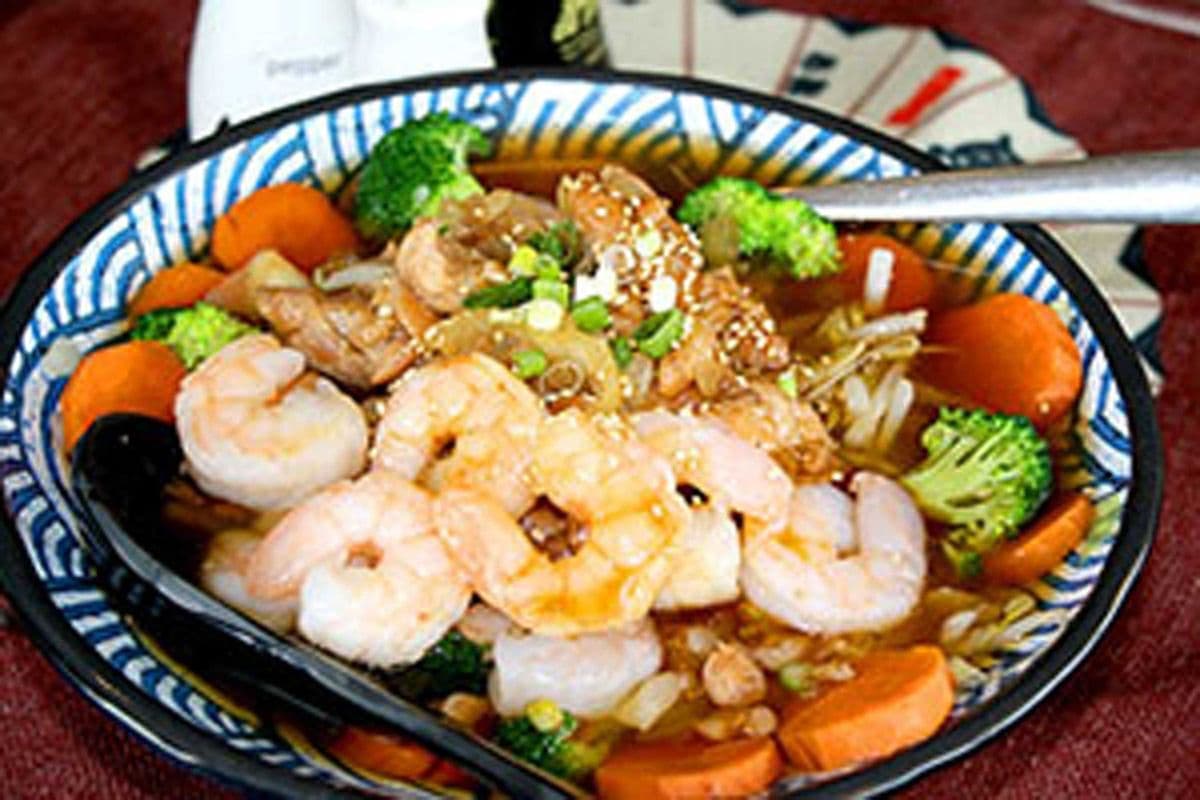 Prawn and Chicken Noodle Soup