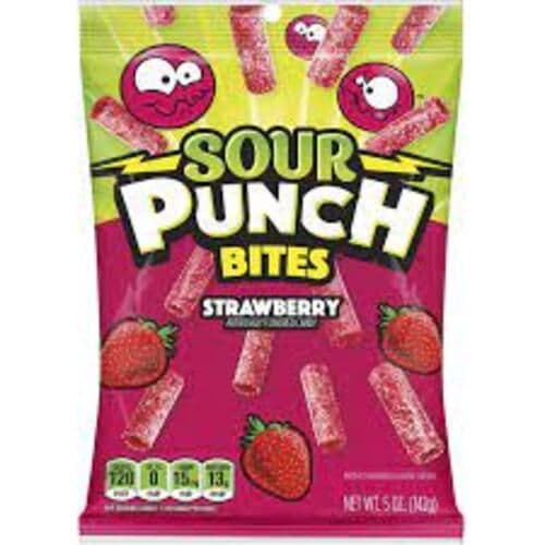 Sour Punch Morsures Bonbons Fraises142g/ Sour Punch Bites Strawberry 142g