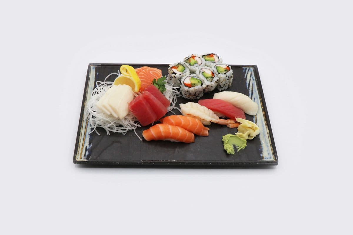 SSD12 5pcs nigiri sushi, 9pcs sashimi, 6pcs california roll
