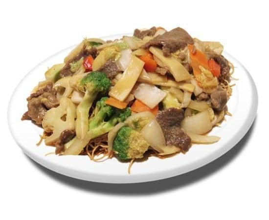 23b. Nouilles frites Chow-Mein cantonaise avec bœuf / Fried Cantonese Chow Mein Noodles with Beef/牛面