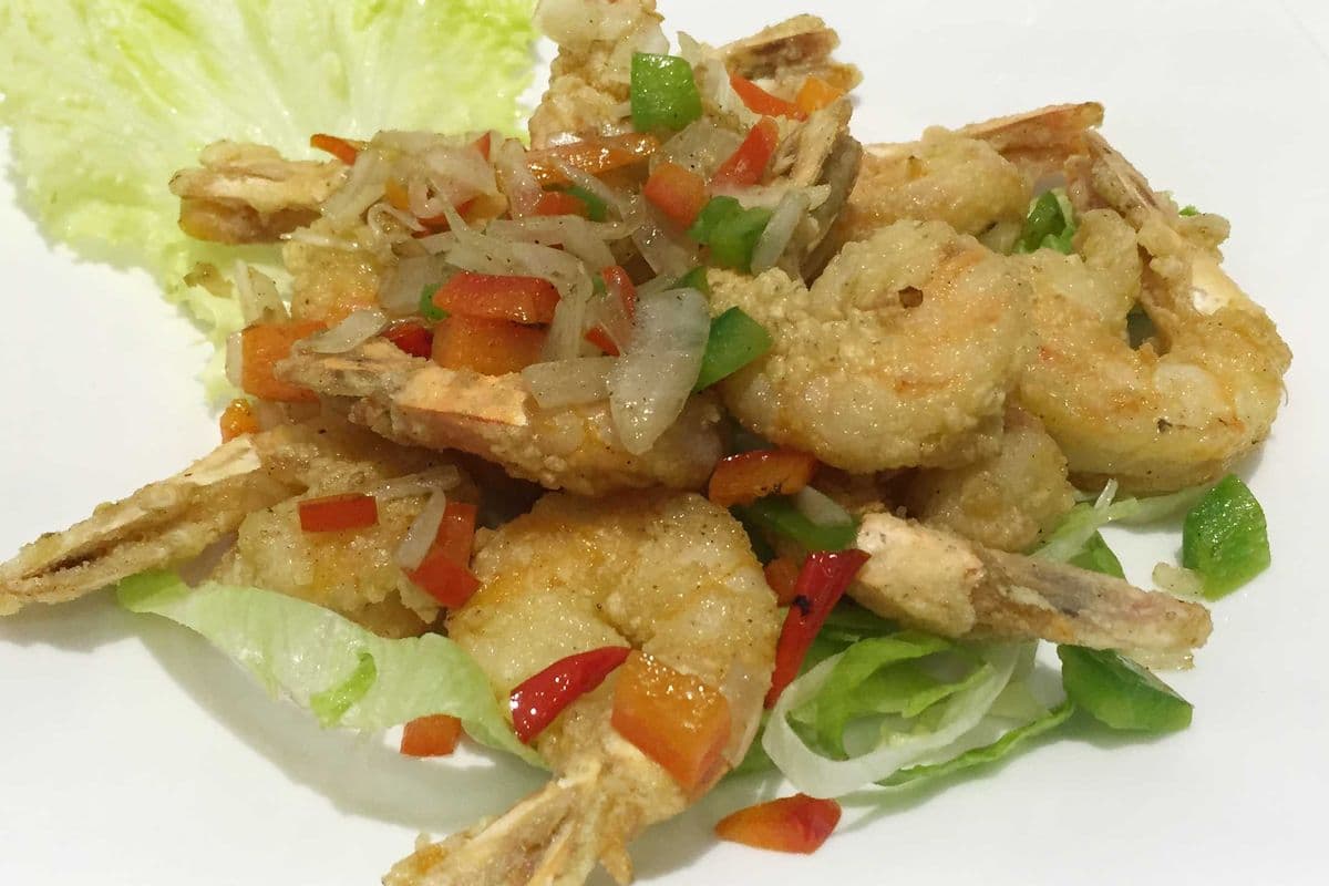 DF5. Deep-Fried Shrimp with Red and Green Peppers