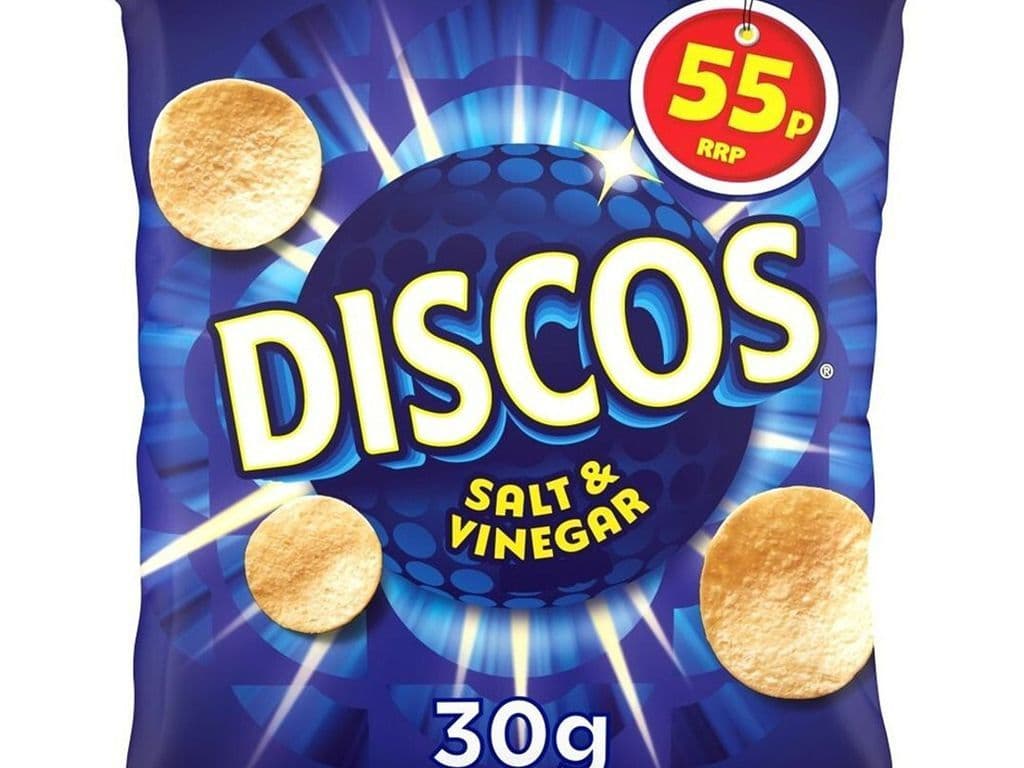 Discos Salt and Vinegar Crisps UK 30g Chips 