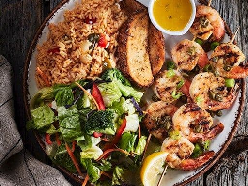 Grilled Shrimp Brochette / Crevettes grillées en brochette