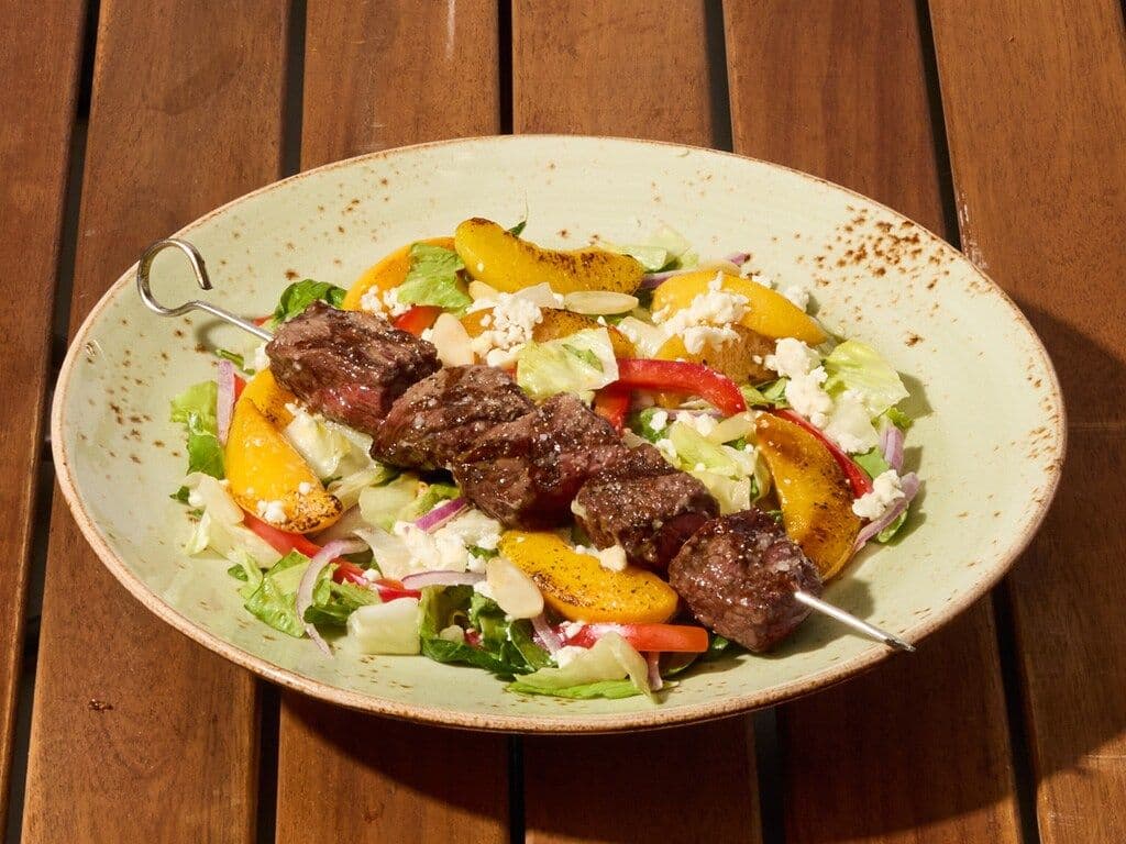 Roasted Peach & Feta Salad with Beef