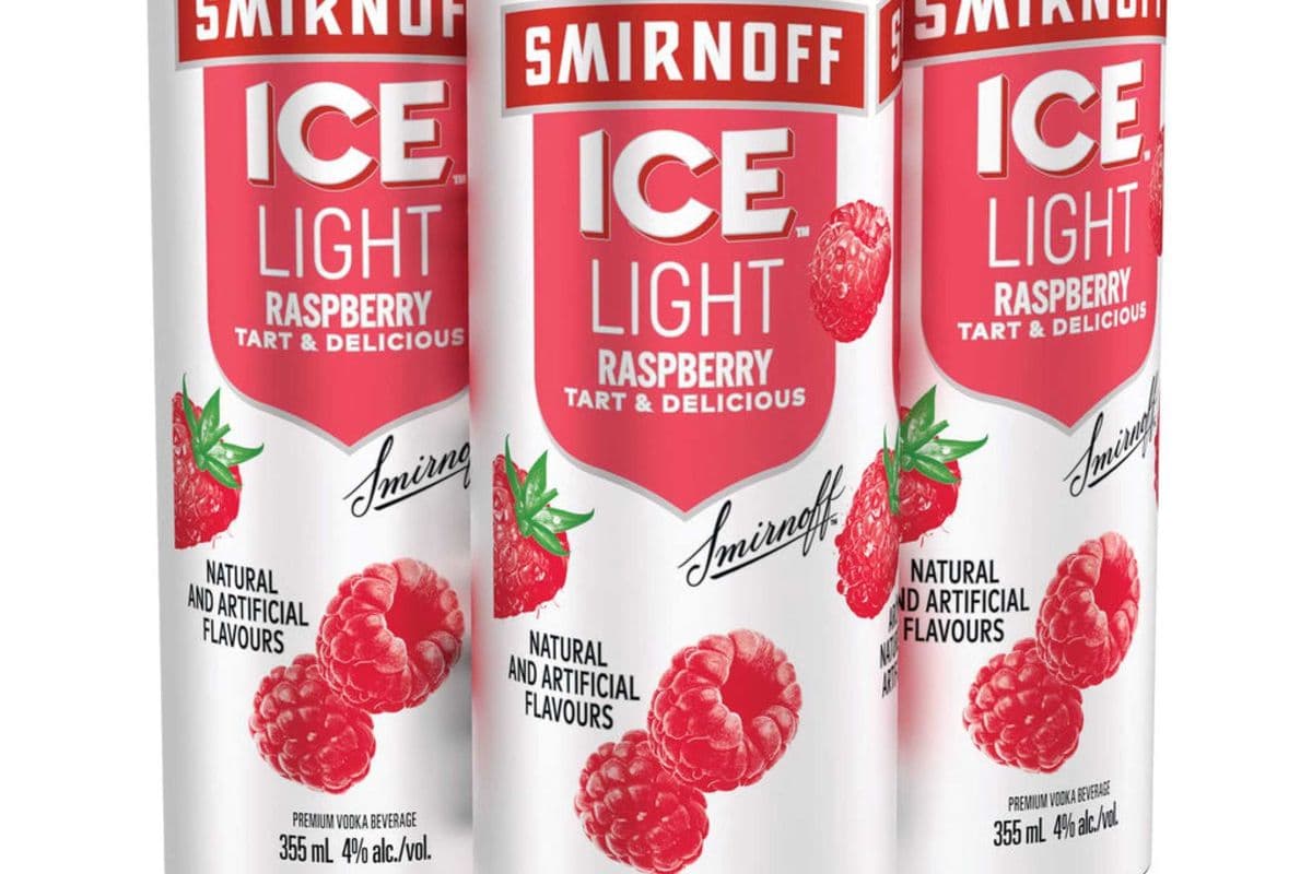 SMIRNOFF ICE LIGHT RASPBERRY & SODA (4 PACK) (4 x 355ML CAN)