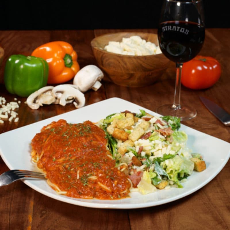 Spaghetti et salade César