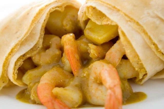 Curry Shrimp Roti