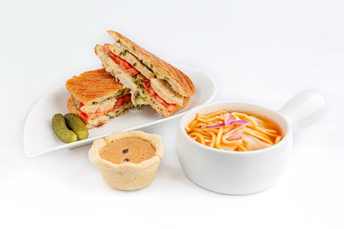 Panini or Pot Pie, Wonton, and Butter Tart
