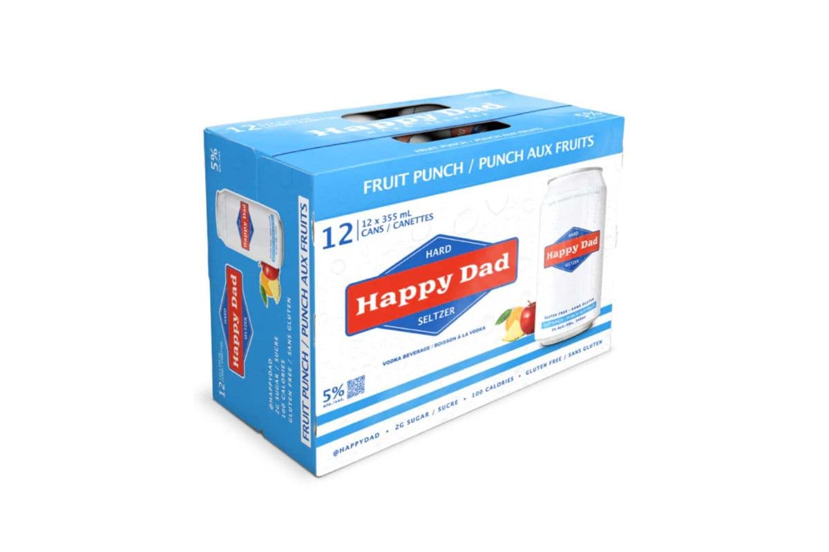 HAPPY DAD HARD SELTZER FRUIT PUNCH 12 PK (12 x 355ml)