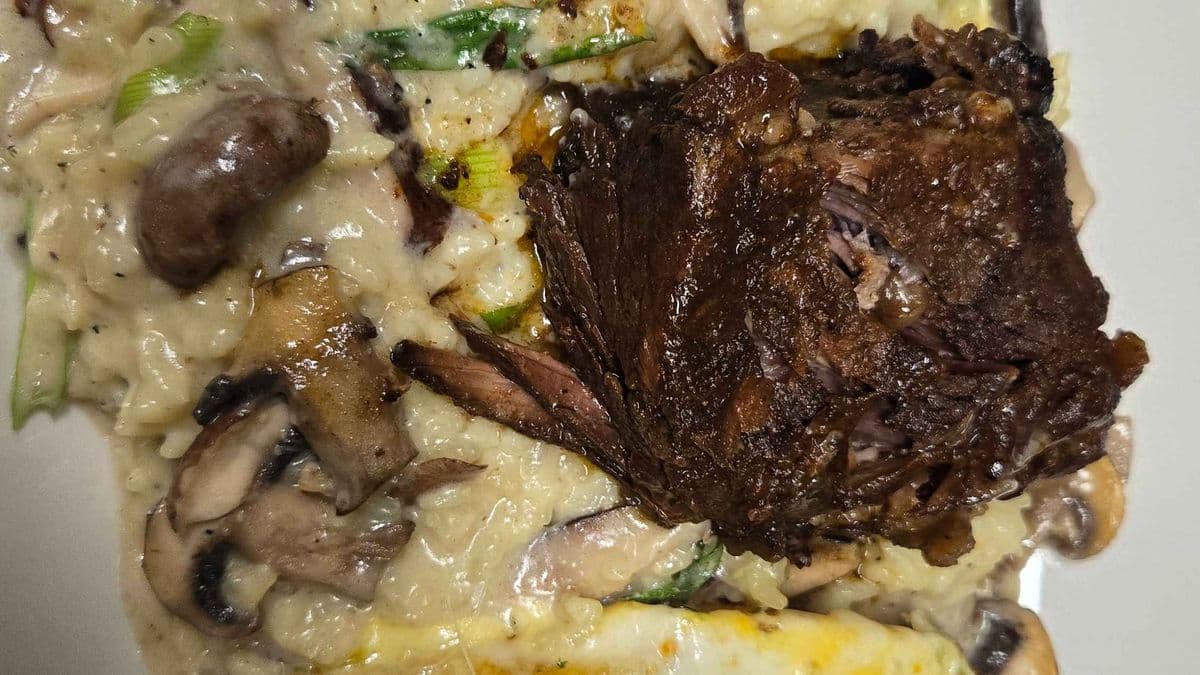 Braised Beef and Wild Mushroom Risotto