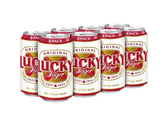 Lucky Lager 8can, 355mL domestic (5.0% ABV)