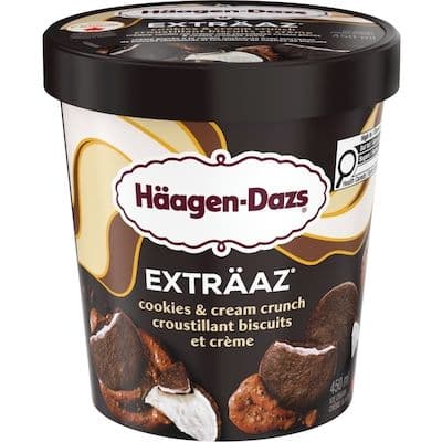 Haagen-Daz  Extraaz Croustillant Biscuits et Créme 450ml/ Haagen Daz Extraaz Cookies & Cream Crunch 450ml