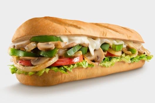 Veggie Delight Sandwich and Cup Fries