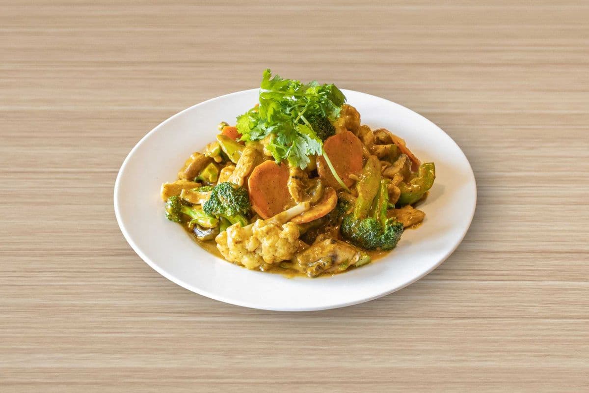 64. Stir-Fried Vegetables and Tofu with Curry or Satay Sauce